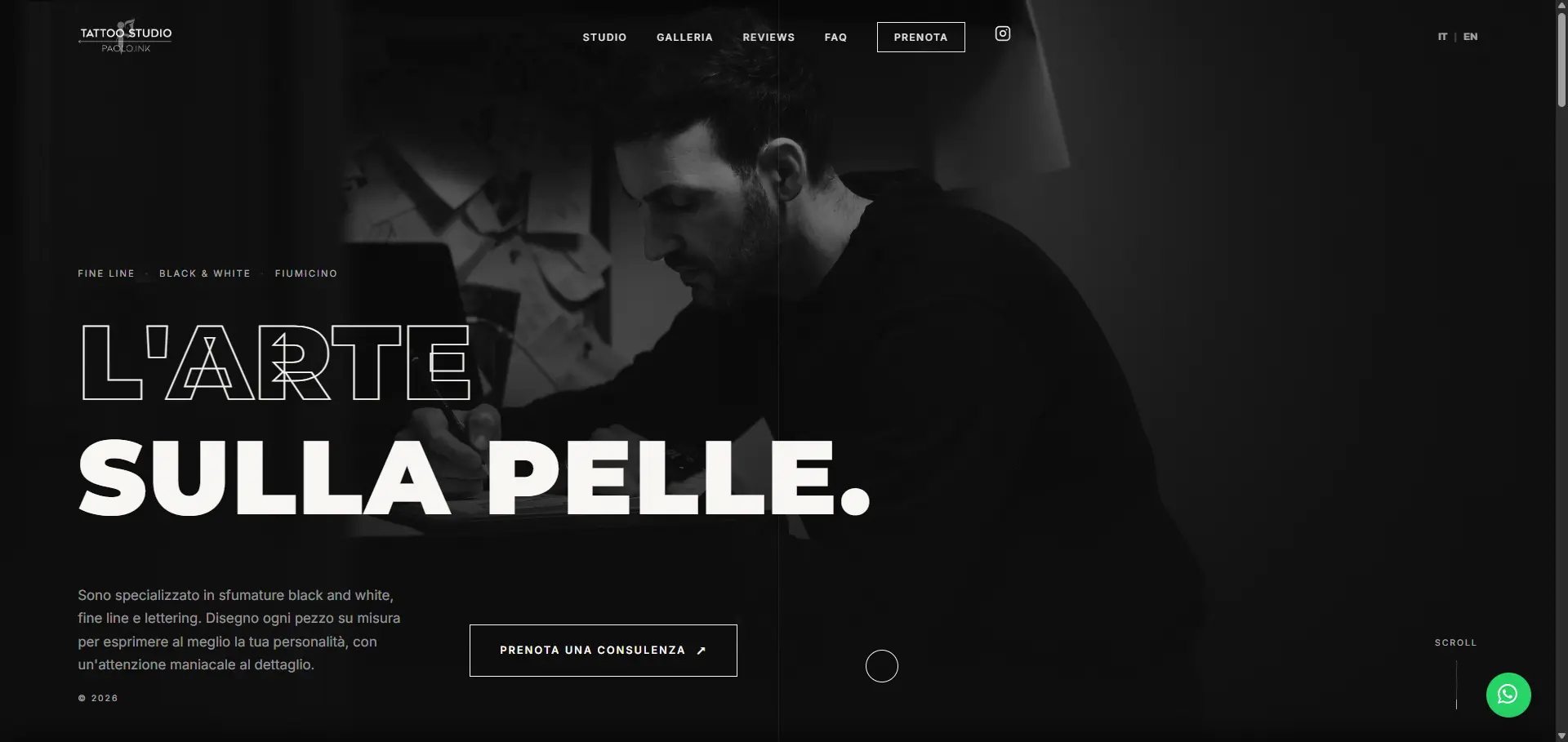 Paolo Ink – Studio Tatuaggi Fine Line e Black & White a Fiumicino, Roma
